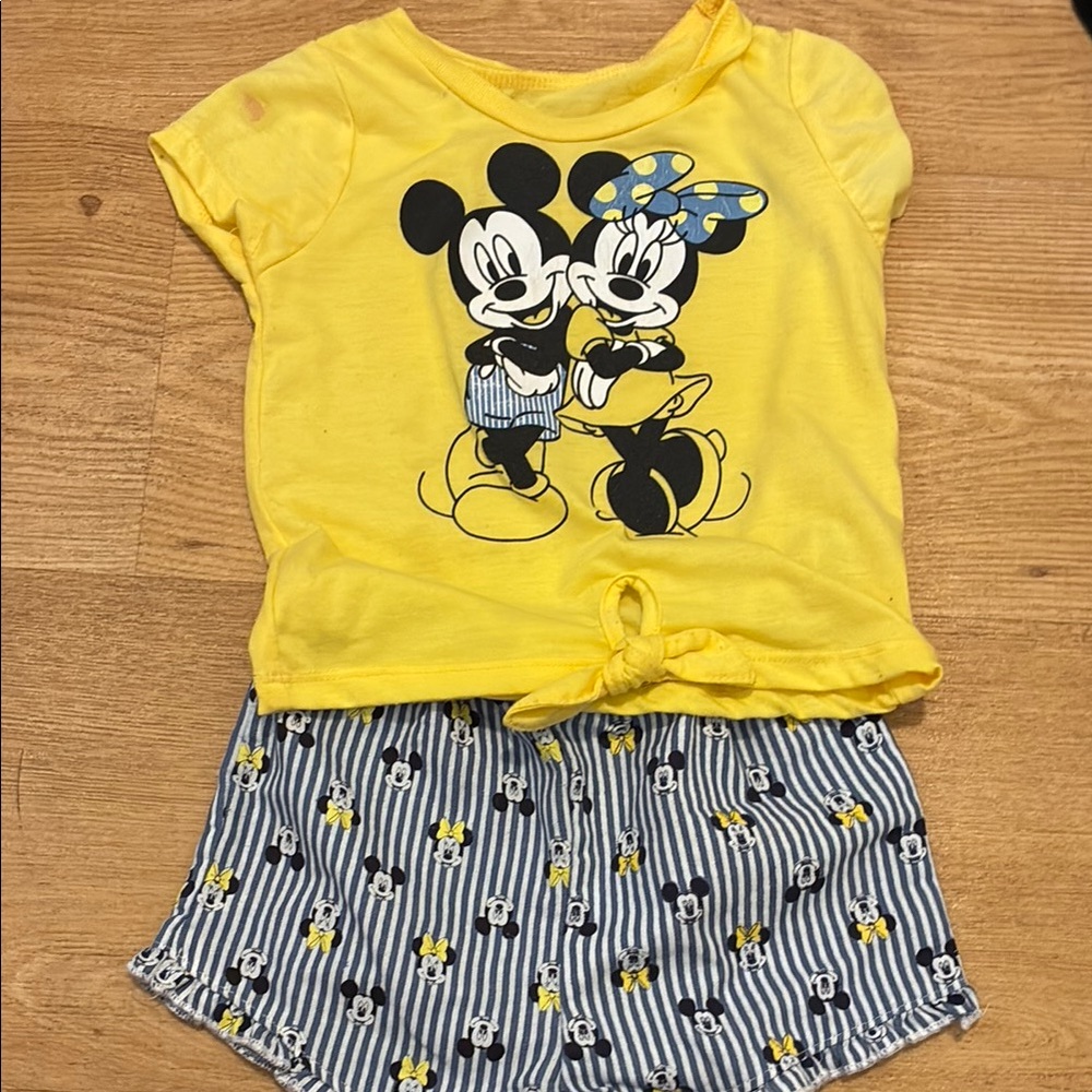 Disney Yellow and Black Mickey and Minnie Matching Set